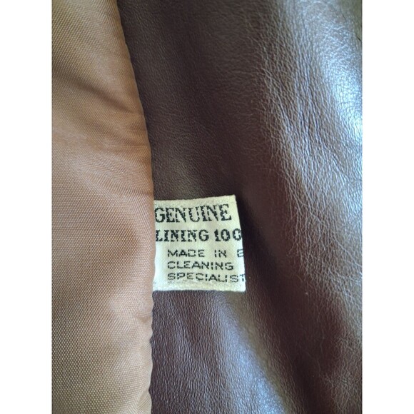 1980's American Express Leather Flight Jacket Men’s Size 40 Full Zip Dark Brown - Picture 4 of 16